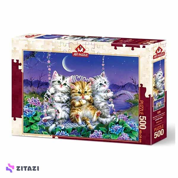 پازل 500 تکه آرت پازل مدل گربه Art Puzzle Kitties Rocking in the Moonlight